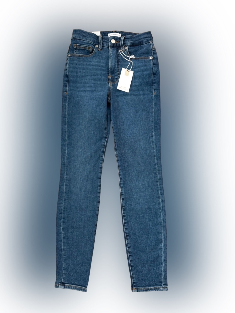 Good American Good Legs Crop- Blue 615 - Picture 4 of 6